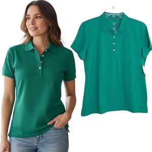 St John's Bay Classic Green Short Sleeve Polo sz: Medium